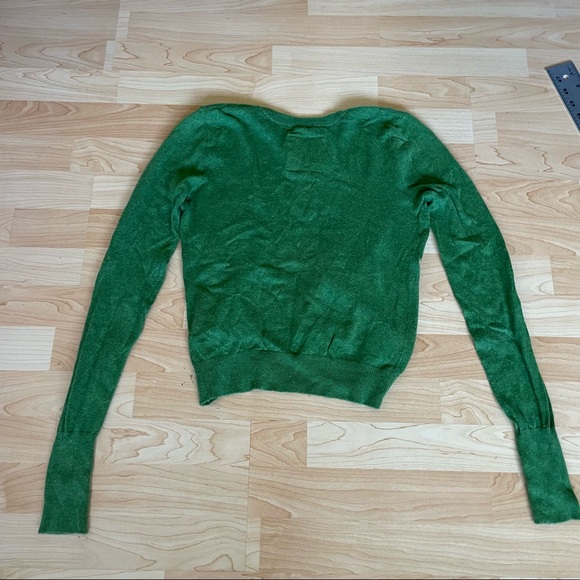 Abercrombie kids Vintage Green Bow Diamond Cardigan Sweater girls XL (0126) - Picture 3 of 12